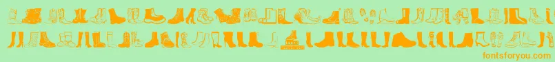 Boots Font – Orange Fonts on Green Background