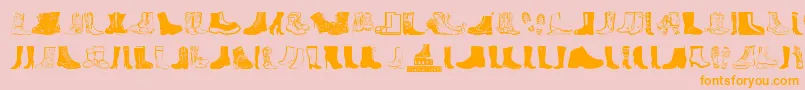 Police Boots – polices orange sur fond rose