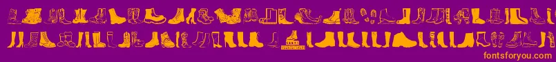 Police Boots – polices orange sur fond violet