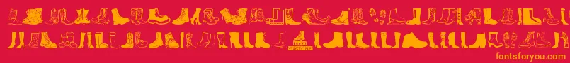 Boots Font – Orange Fonts on Red Background