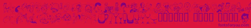 Fonte BOOZB    – fontes roxas em um fundo vermelho