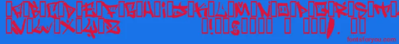 bopollux Font – Red Fonts on Blue Background