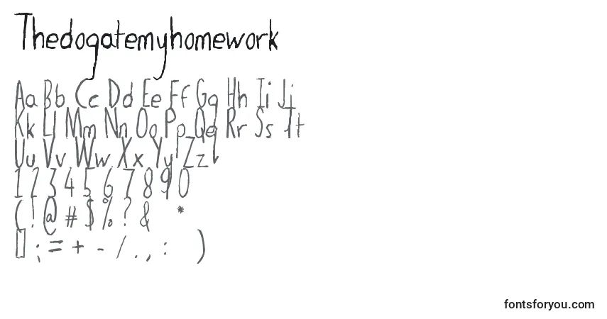 Thedogatemyhomework Font – alphabet, numbers, special characters