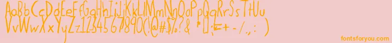 Thedogatemyhomework Font – Orange Fonts on Pink Background