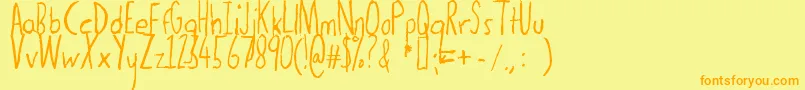 Thedogatemyhomework Font – Orange Fonts on Yellow Background