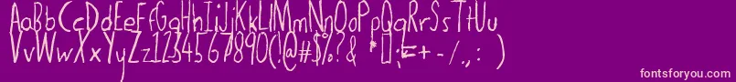 Thedogatemyhomework Font – Pink Fonts on Purple Background