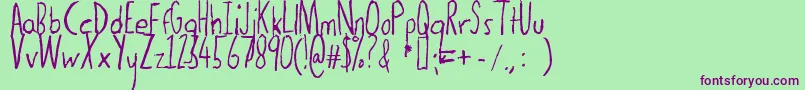 Thedogatemyhomework Font – Purple Fonts on Green Background