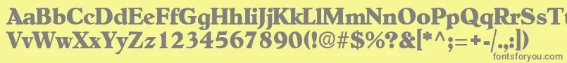 フォントNewEra – 黄色の背景に灰色の文字