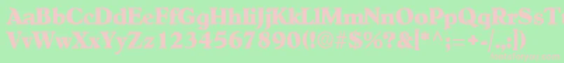 NewEra-fontti – vaaleanpunaiset fontit vihreällä taustalla