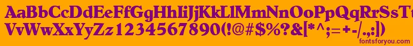 NewEra-fontti – violetit fontit oranssilla taustalla