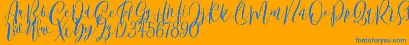Bordellia Demo Font – Blue Fonts on Orange Background