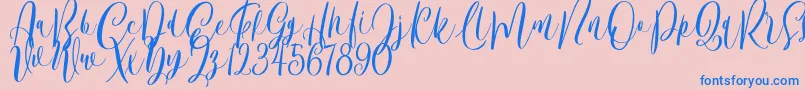 Bordellia Demo Font – Blue Fonts on Pink Background