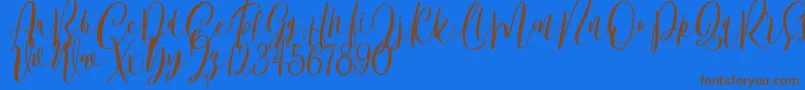 Bordellia Demo Font – Brown Fonts on Blue Background