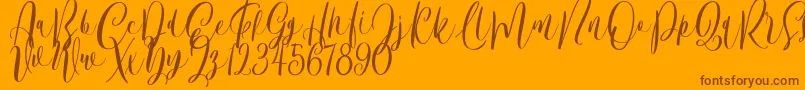 Bordellia Demo Font – Brown Fonts on Orange Background