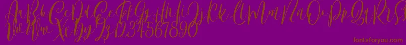 Bordellia Demo Font – Brown Fonts on Purple Background