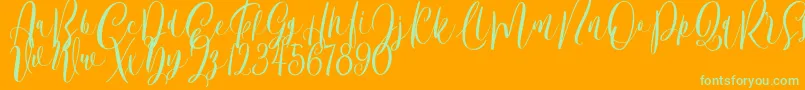 Bordellia Demo Font – Green Fonts on Orange Background