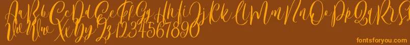Bordellia Demo Font – Orange Fonts on Brown Background