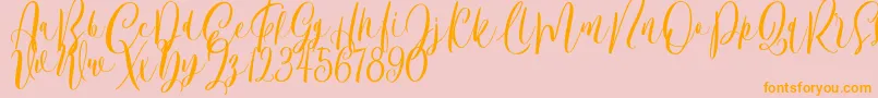 Bordellia Demo Font – Orange Fonts on Pink Background