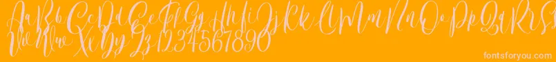 Bordellia Demo Font – Pink Fonts on Orange Background