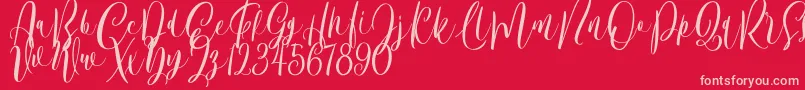 Bordellia Demo Font – Pink Fonts on Red Background
