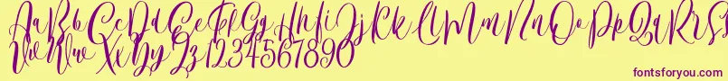 Bordellia Demo Font – Purple Fonts on Yellow Background