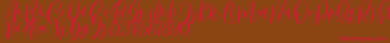 Bordellia Demo Font – Red Fonts on Brown Background