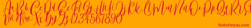 Bordellia Demo Font – Red Fonts on Orange Background