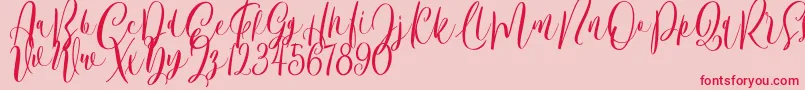Bordellia Demo Font – Red Fonts on Pink Background