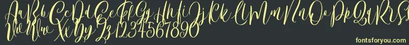 Bordellia Demo Font – Yellow Fonts on Black Background