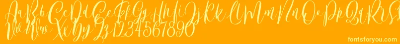 Bordellia Demo Font – Yellow Fonts on Orange Background