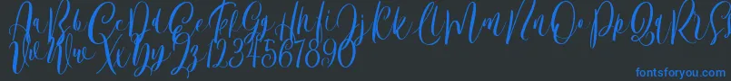 Bordellia Demo Font – Blue Fonts on Black Background