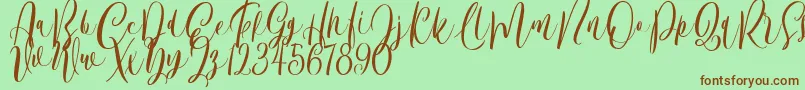 Bordellia Demo Font – Brown Fonts on Green Background