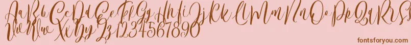 Bordellia Demo Font – Brown Fonts on Pink Background