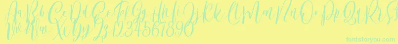 Bordellia Demo Font – Green Fonts on Yellow Background