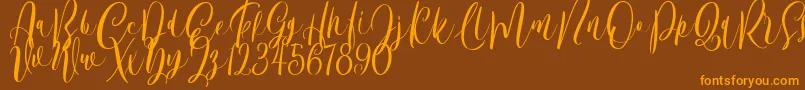 Bordellia Demo Font – Orange Fonts on Brown Background