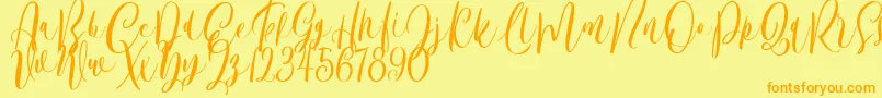 Bordellia Demo Font – Orange Fonts on Yellow Background