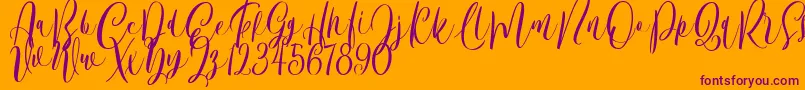 Bordellia Demo Font – Purple Fonts on Orange Background