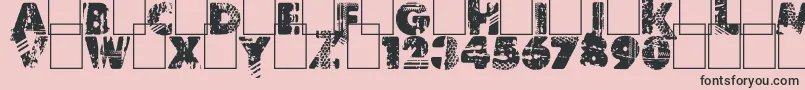 Border Line Font – Black Fonts on Pink Background