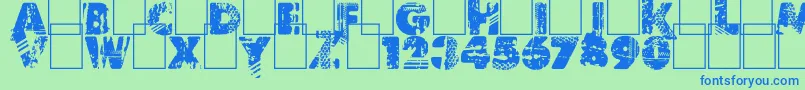Fonte Border Line – fontes azuis em um fundo verde
