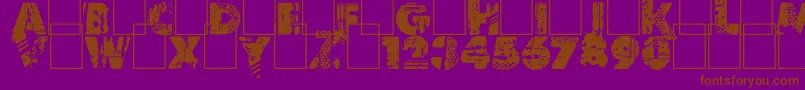 Border Line Font – Brown Fonts on Purple Background