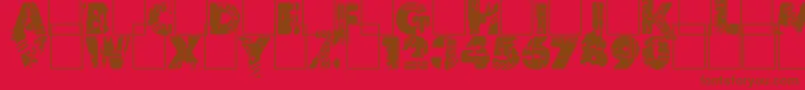 Border Line Font – Brown Fonts on Red Background