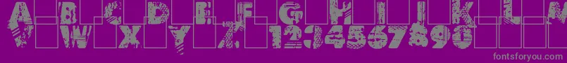 Border Line-fontti – harmaat kirjasimet violetilla taustalla