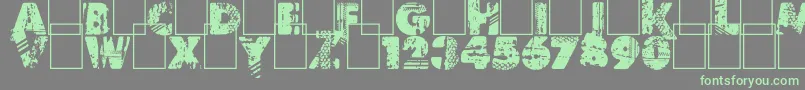 Border Line-Schriftart – Grüne Schriften auf grauem Hintergrund