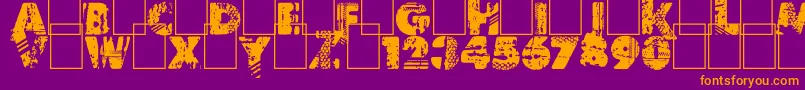 Border Line Font – Orange Fonts on Purple Background