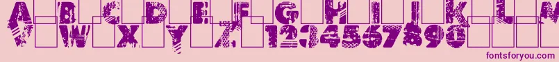Border Line-Schriftart – Violette Schriften auf rosa Hintergrund