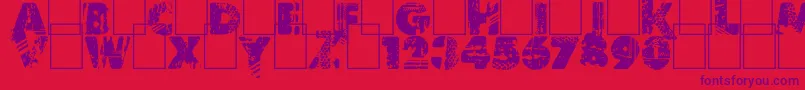 Border Line Font – Purple Fonts on Red Background