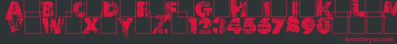 Border Line Font – Red Fonts on Black Background
