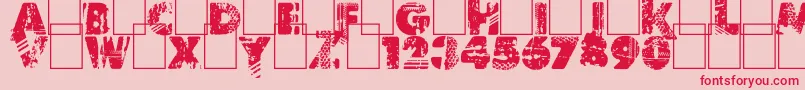 Border Line Font – Red Fonts on Pink Background