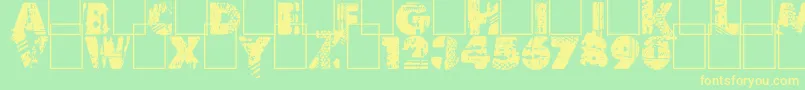 Border Line Font – Yellow Fonts on Green Background