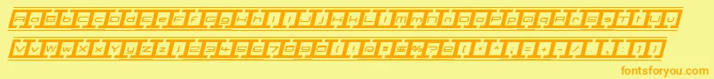 フォントBorderBase Italic – オレンジの文字が黄色の背景にあります。